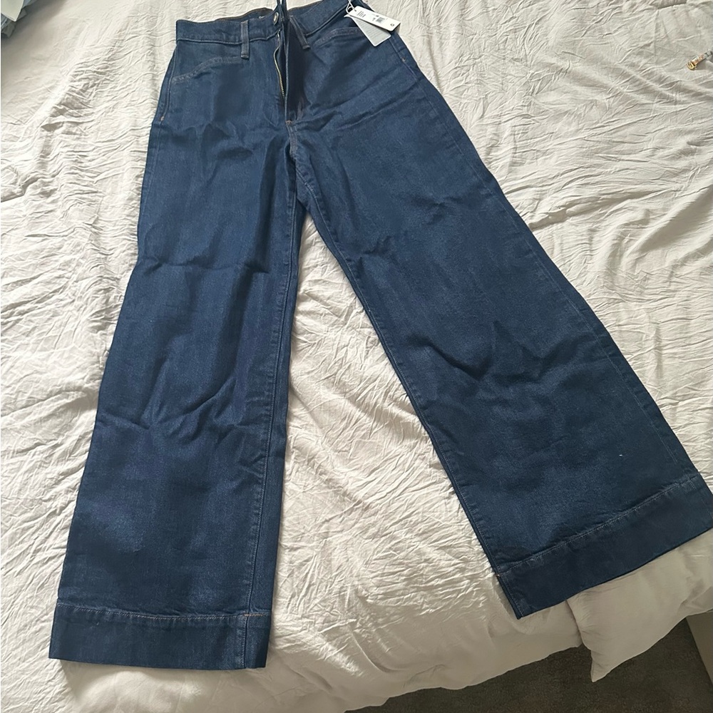Favorite Daughter Blue Flare Wide Leg Jeans